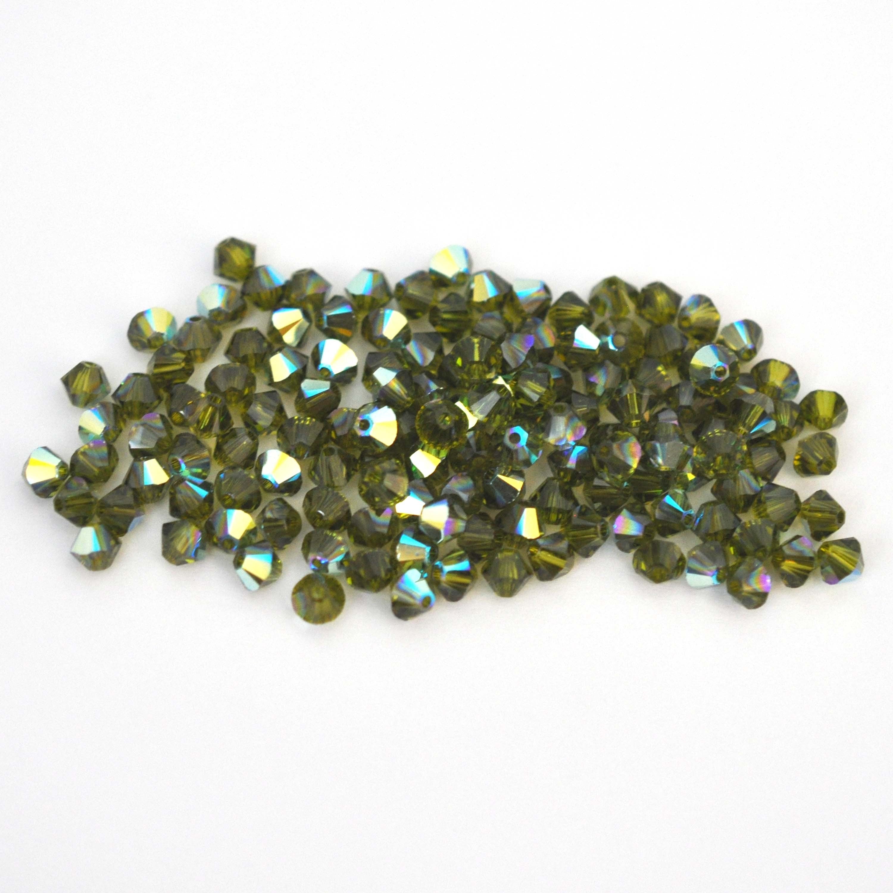 Olivine AB Bicone Beads 5328 Barton Crystal 6mm