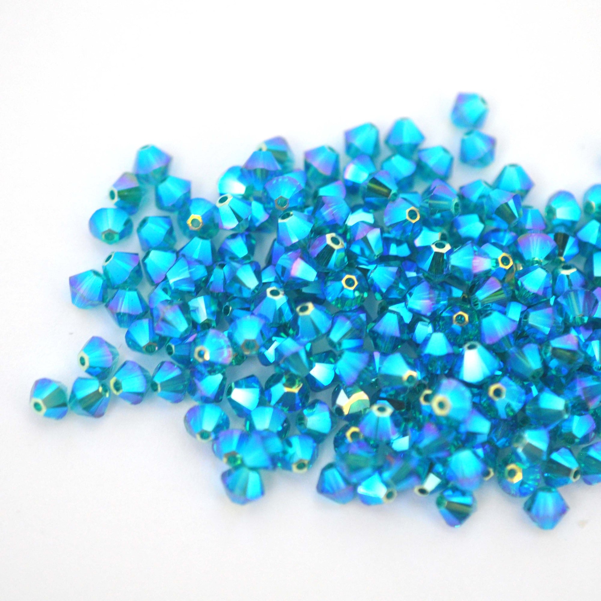 Blue Zircon AB2X Bicone Beads 5328 Barton Crystal 4mm