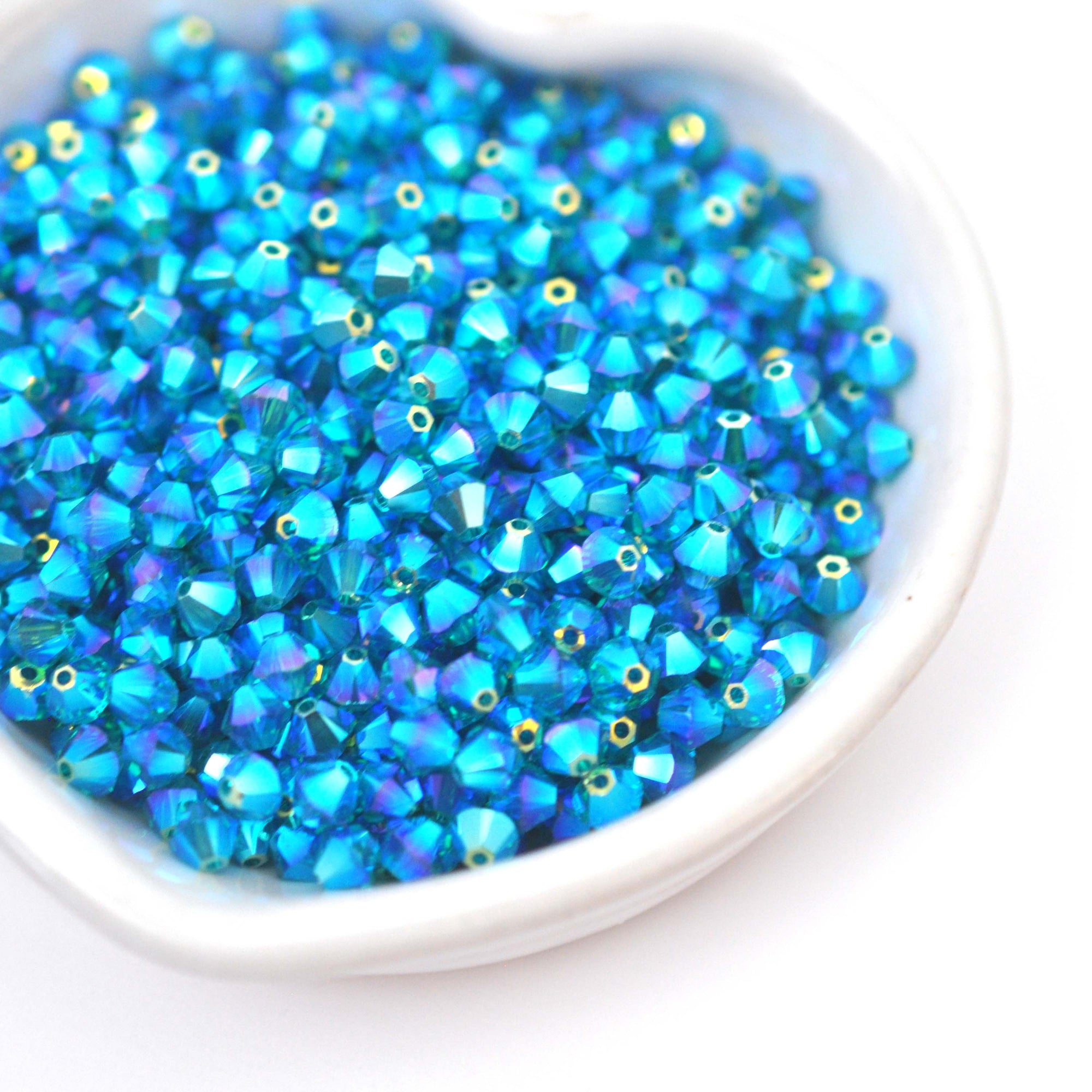 Blue Zircon AB2X Bicone Beads 5328 Barton Crystal 4mm