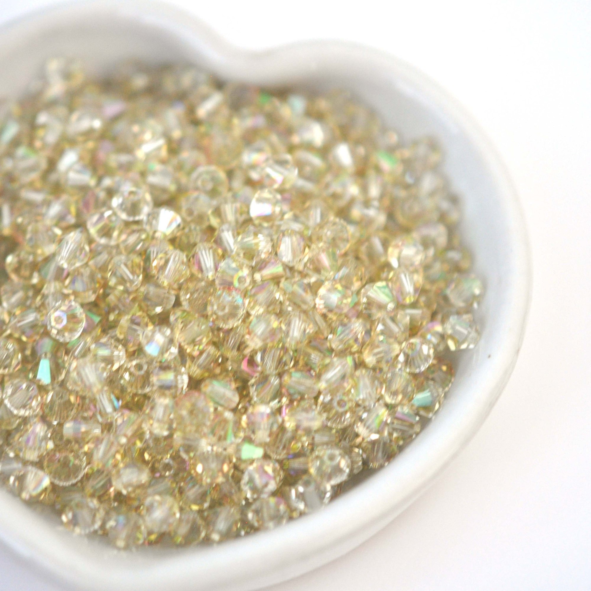 Iridescent Green Bicone Beads 5328 Barton Crystal 4mm
