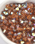 Light Smoked Topaz AB Bicone Beads 5328 Barton Crystal 6mm