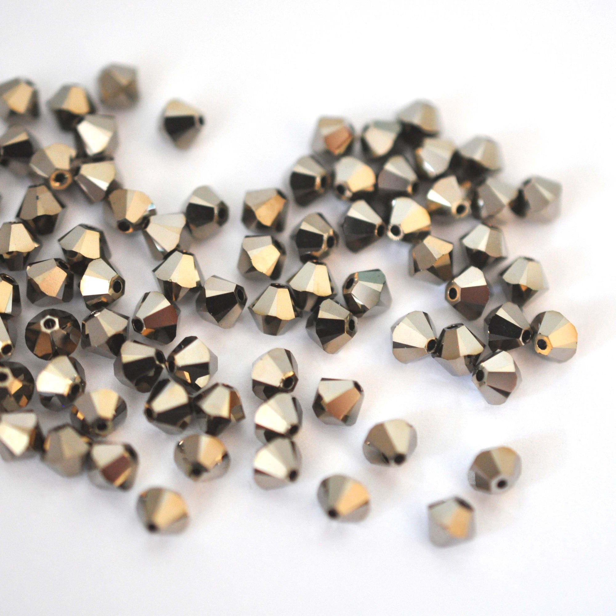 Metallic Light Gold  2X Bicone Beads 5328 Barton Crystal 4mm