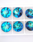 Bermuda Blue Round Fancy Stone 1201 Barton Crystal 27mm, 1 Crystal