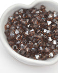 Smoky Quartz Satin Bicone Beads 5301 Barton Crystal 4mm