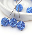Sapphire Pave Bead Balls 86001 Barton Crystal 10mm - 2 Beads