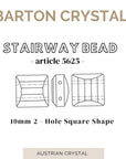 Blue Shade Stairway Bead 2 Hole Tile 5625 Barton Crystal 10mm