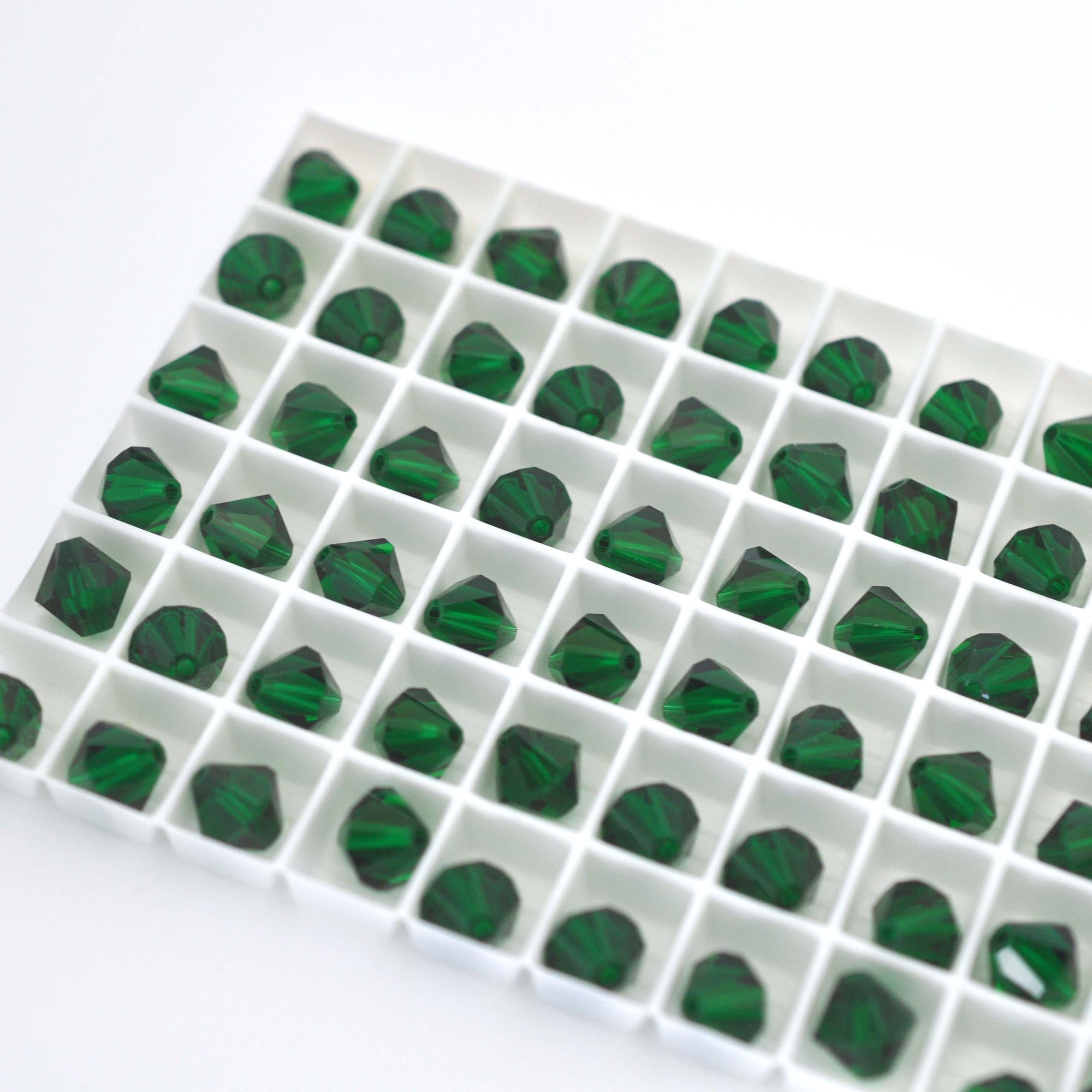 Medium Emerald Bicone Beads 5301 Barton Crystal 8mm