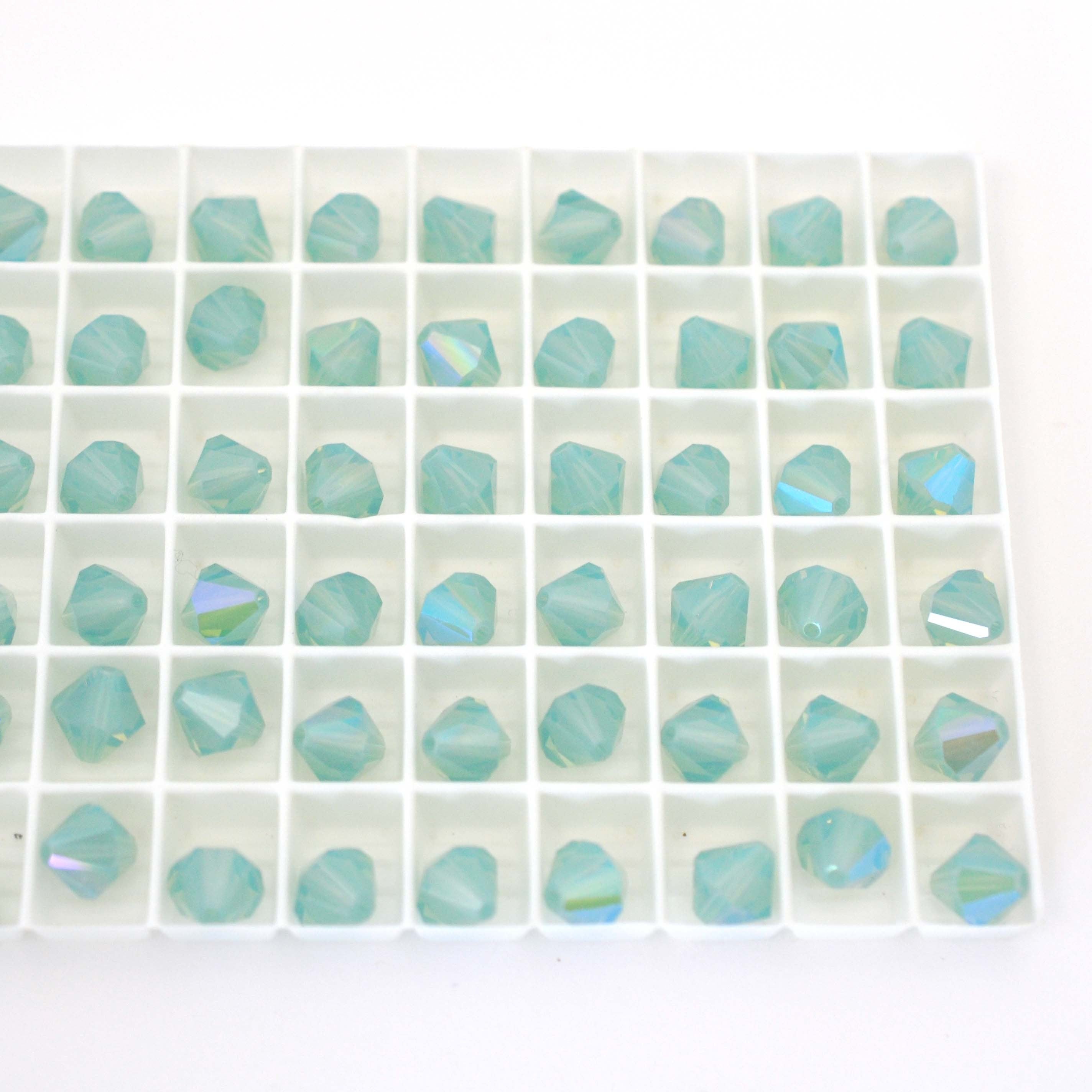 Pacific Opal Glacier Blue Bicone Beads 5301 Barton Crystal 8mm
