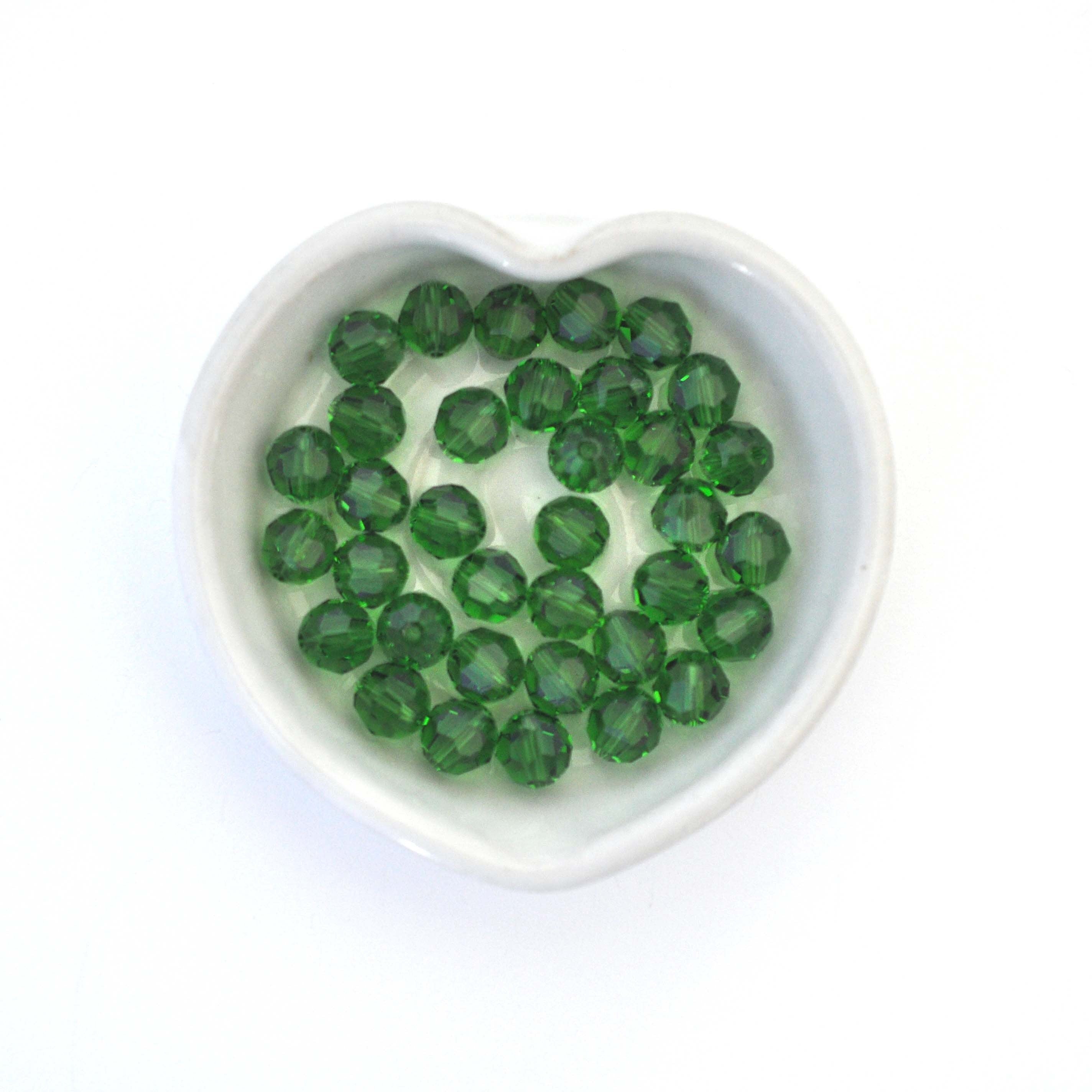 Fern Green Faceted Round Bead 5000 Barton Crystal 8mm