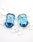 Aqua & Metallic Blue Symbiosis Pendant 6508 Barton Crystal 22x14mm