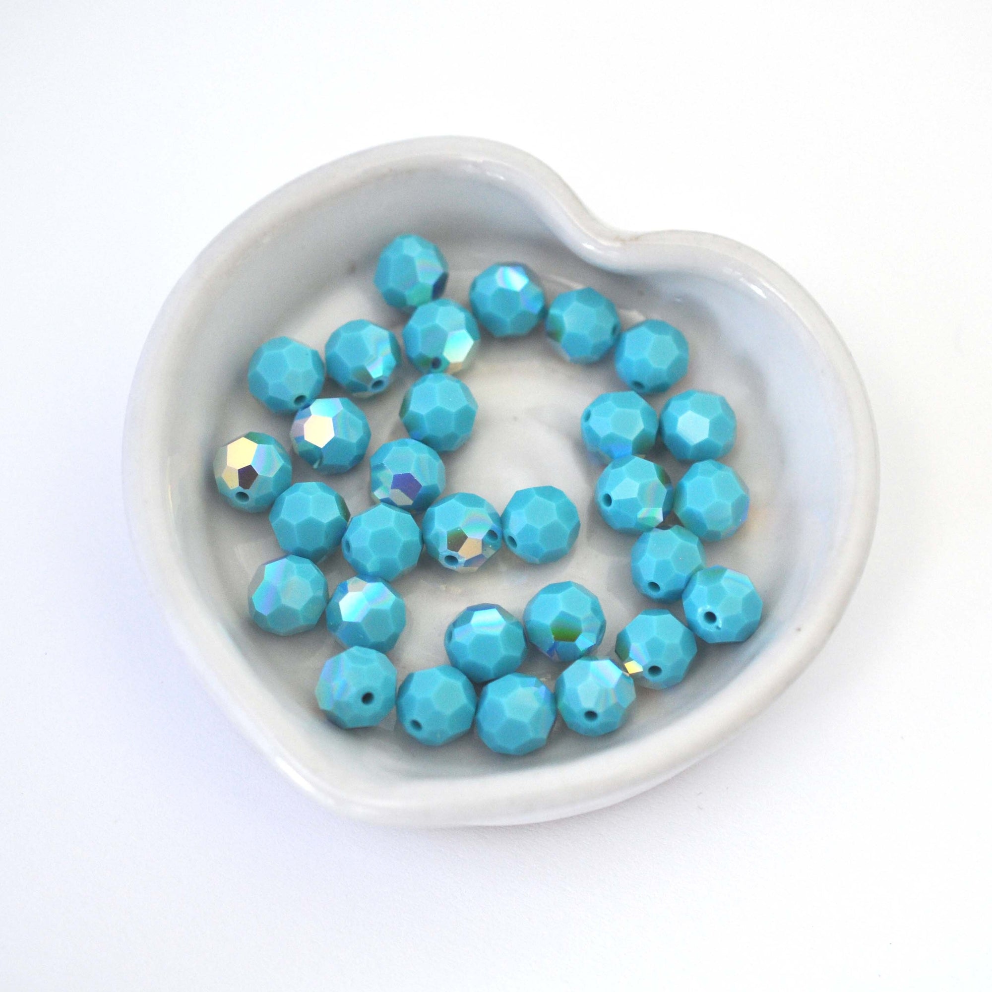 Turquoise AB Faceted Round Bead 5000 Barton Crystal 8mm