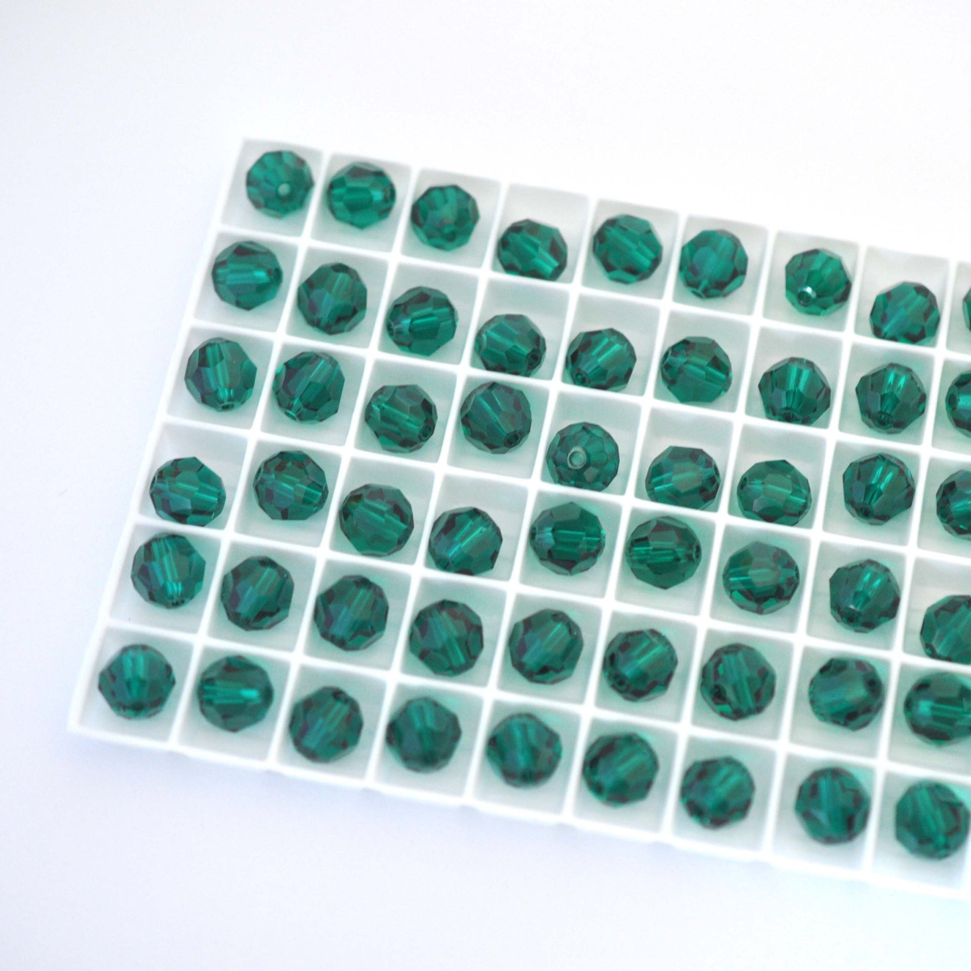 Emerald Faceted Round Bead 5000 Barton Crystal 8mm
