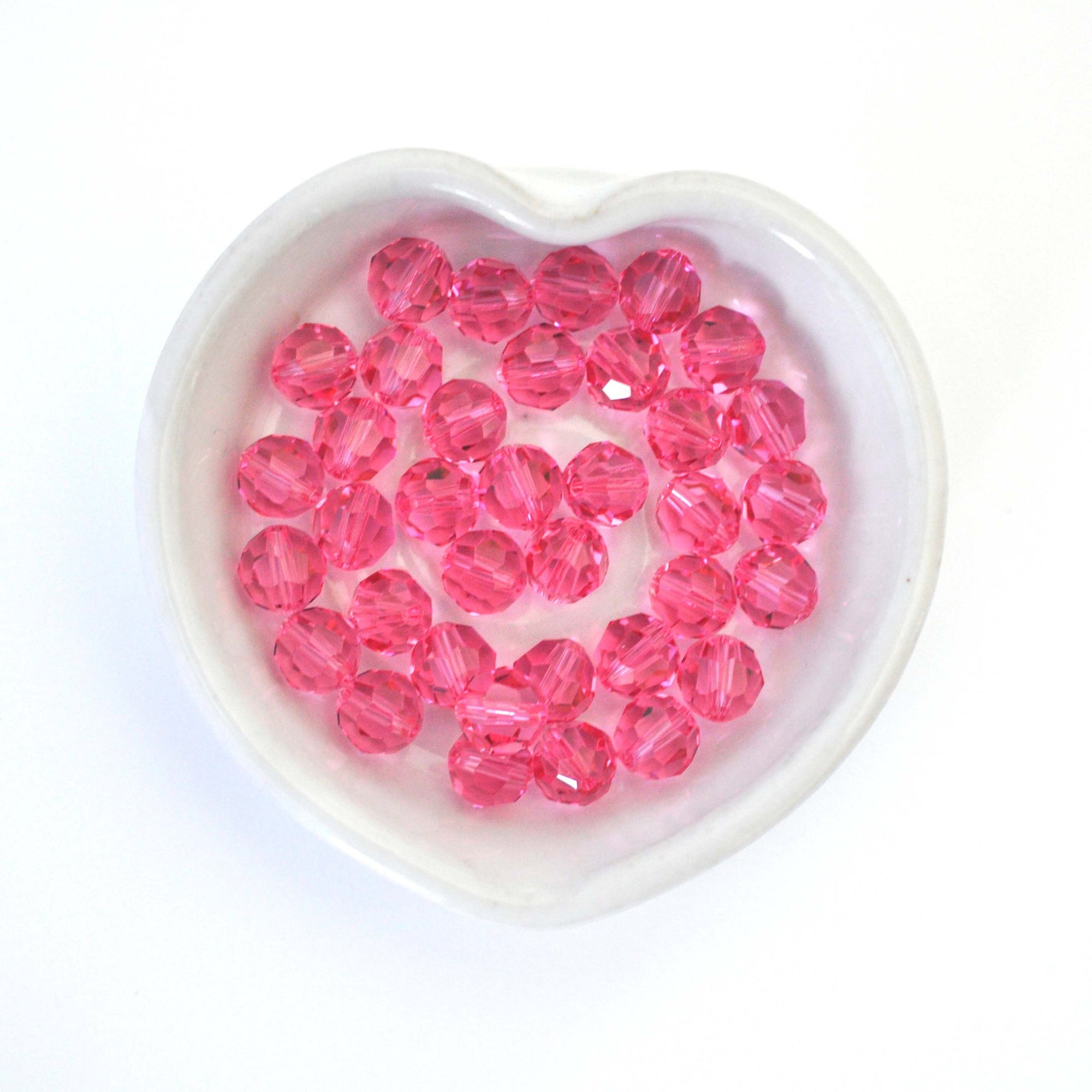 Rose Faceted Round Bead 5000 Barton Crystal 8mm