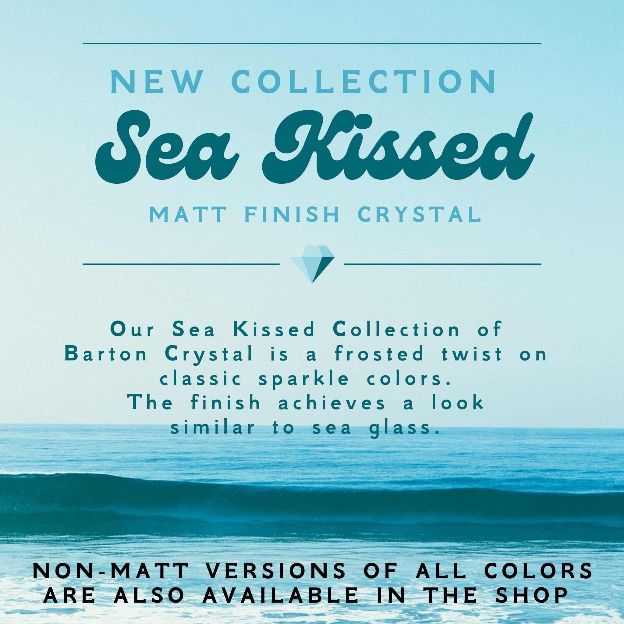 Crystal Matt - Sea Kissed 1088 Pointed Back Chaton Barton Crystal 39ss, 8mm
