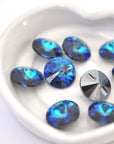 Bermuda Blue Rivoli Style Crystal Buttons 3015 Barton Crystal 16mm