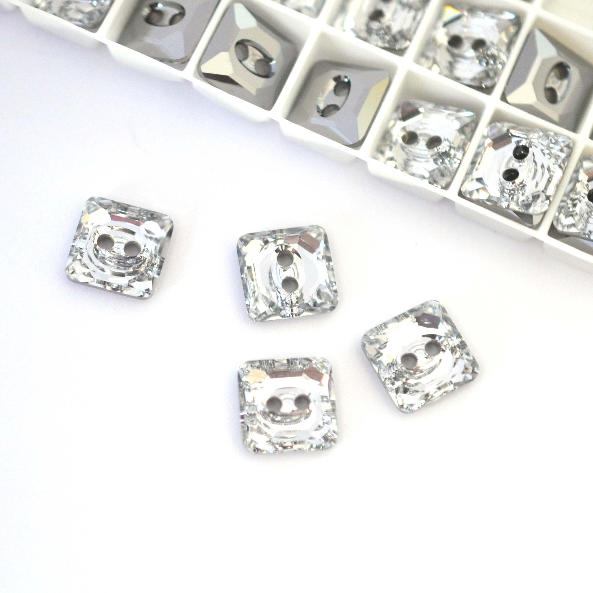 Crystal Clear Square Crystal Buttons 3017 Barton Crystal 10mm
