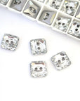 Crystal Clear Square Crystal Buttons 3017 Barton Crystal 10mm