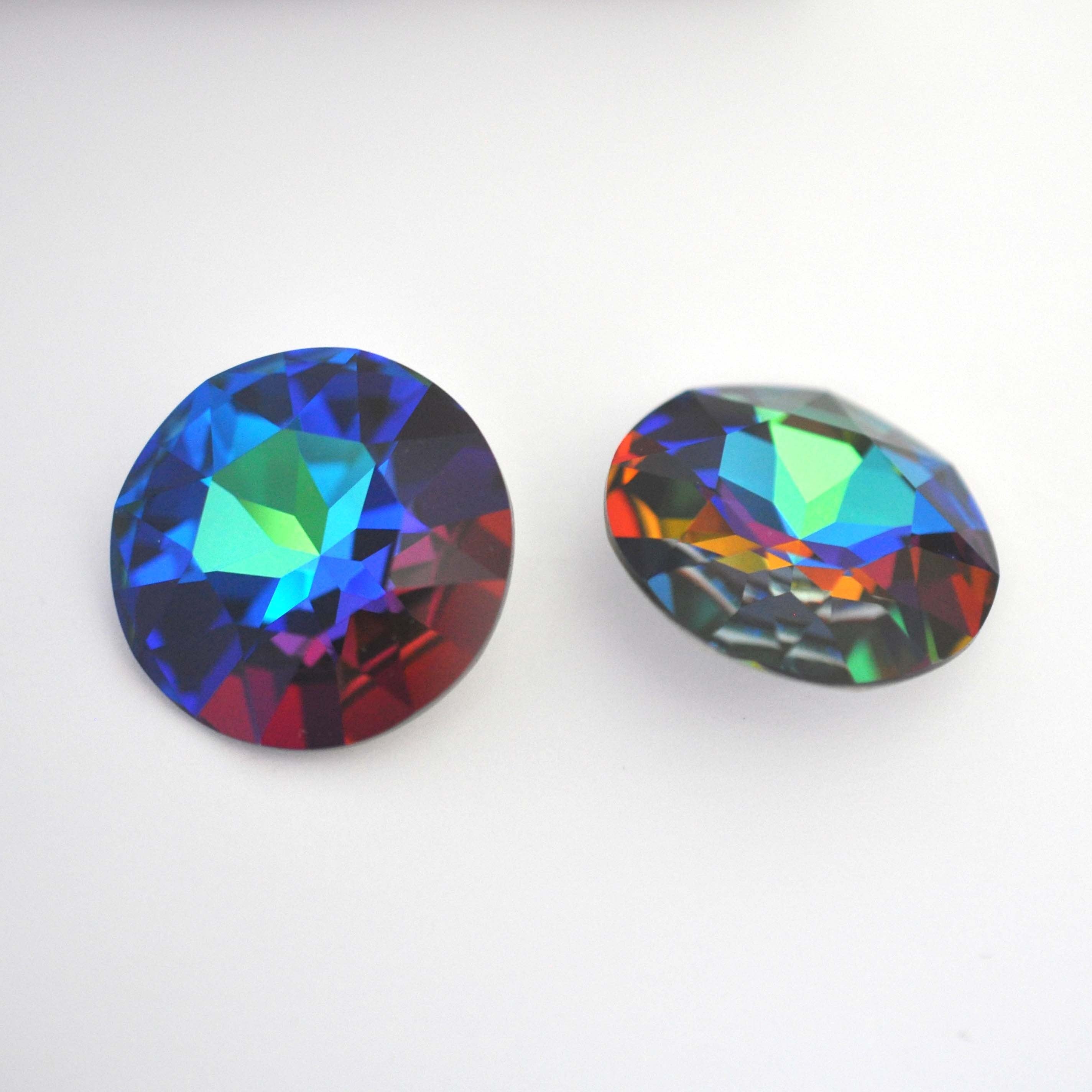 Meridian Blue Round Fancy Stone 1201 Barton Crystal 27mm, 1 Crystal