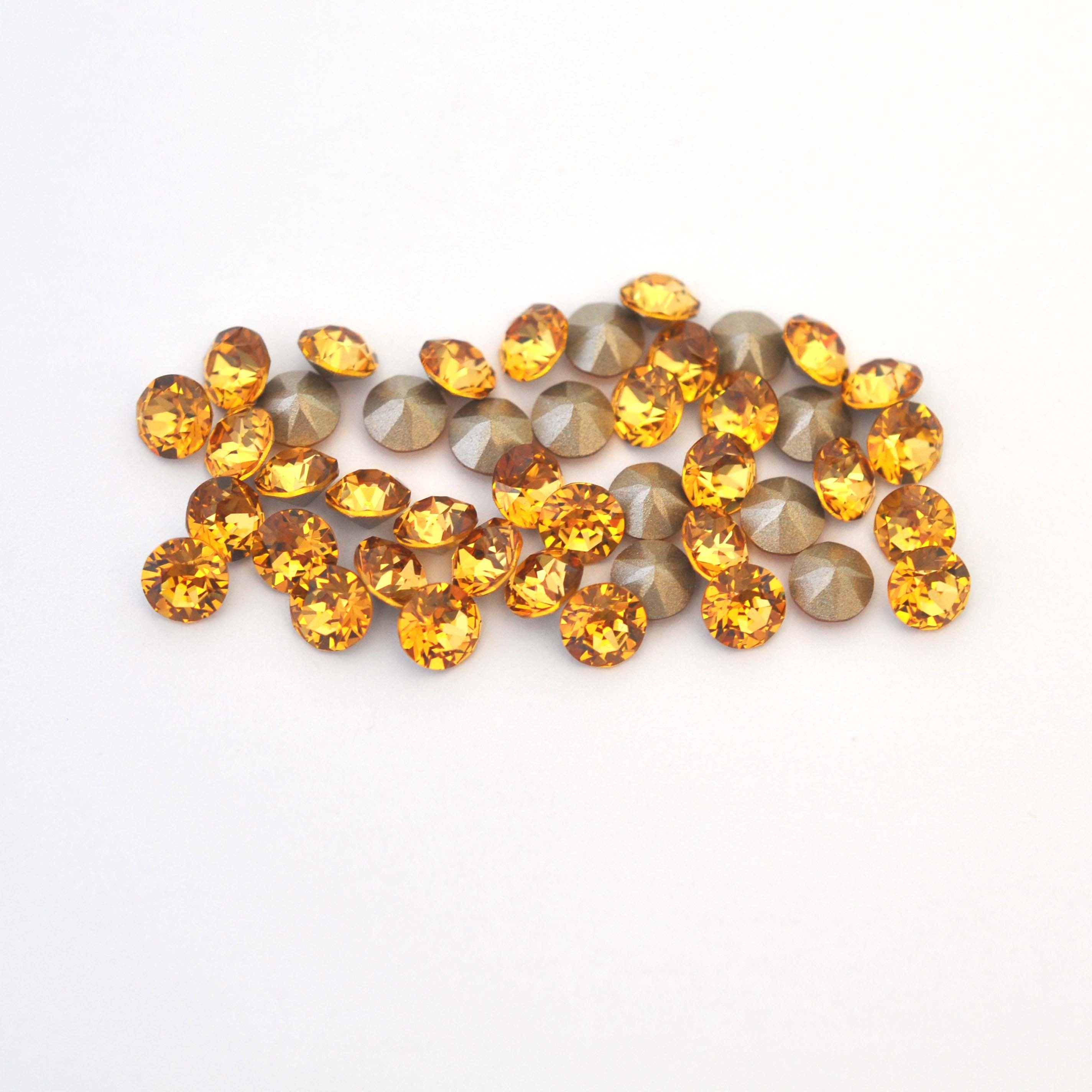 Golden Topaz 1088 Pointed Back Chaton Barton Crystal 29ss, 6mm