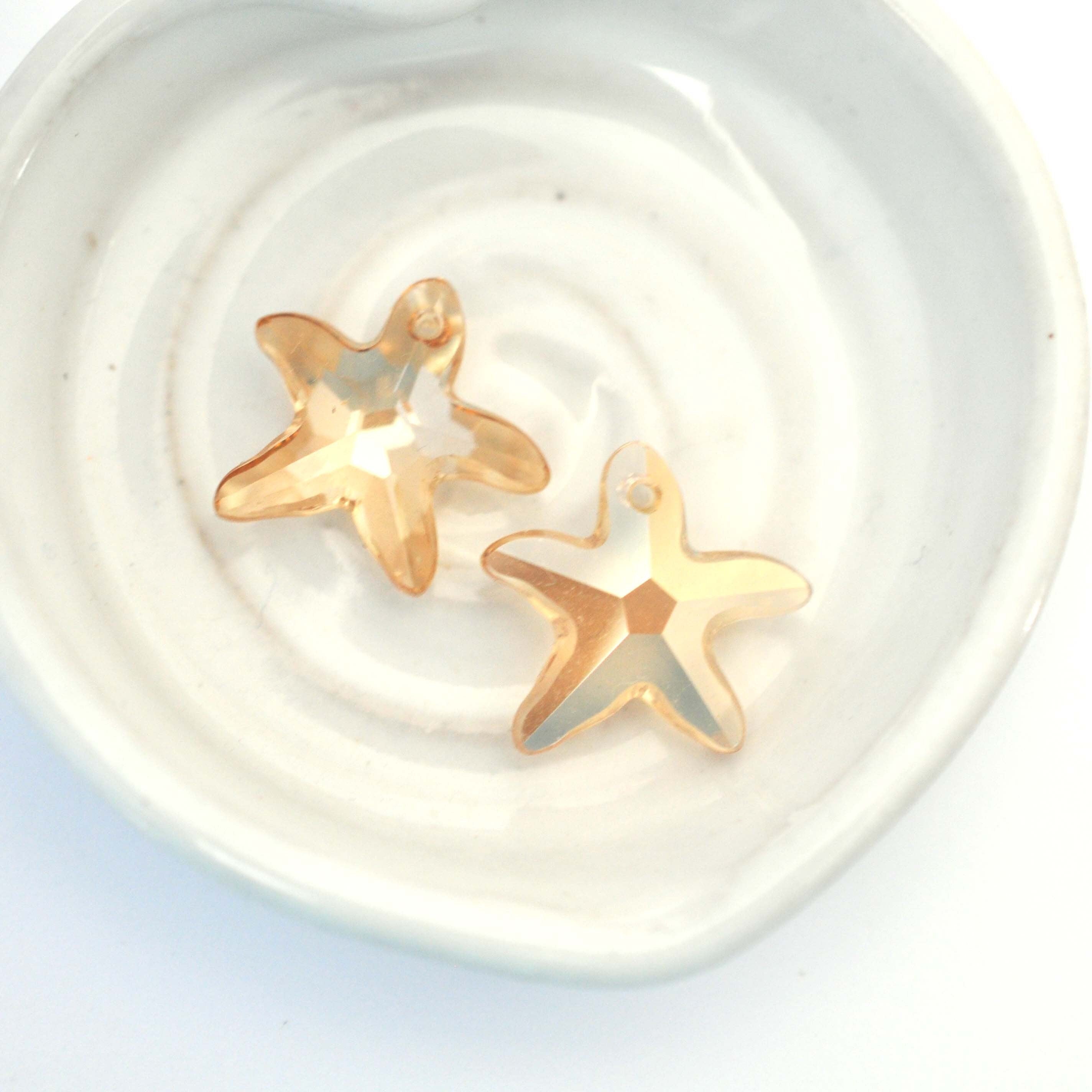 Golden Shadow Starfish Pendant 6721 Barton Crystal 20mm