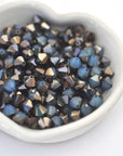 White Opal Sky Blue Bicone Beads 5328 Barton Crystal 6mm