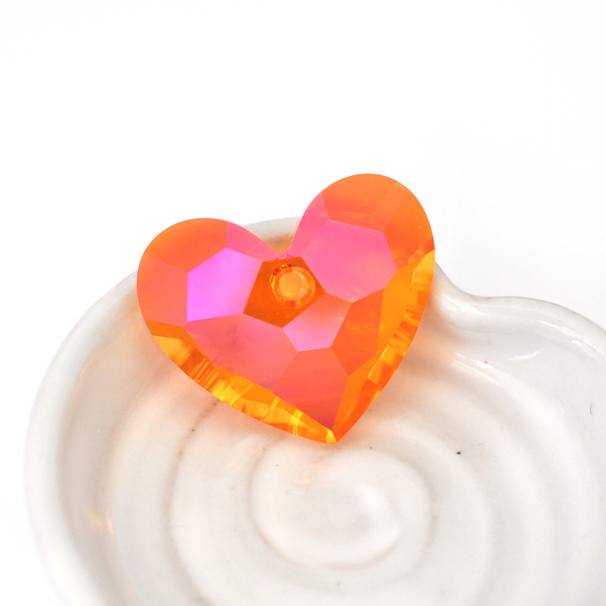 Astral Pink Large Heart Pendant 6264 Barton Crystal 36mm