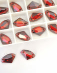 Red Magma Crystal 2 Hole Sew On Stones 3256 Barton Crystal 19x11.5mm