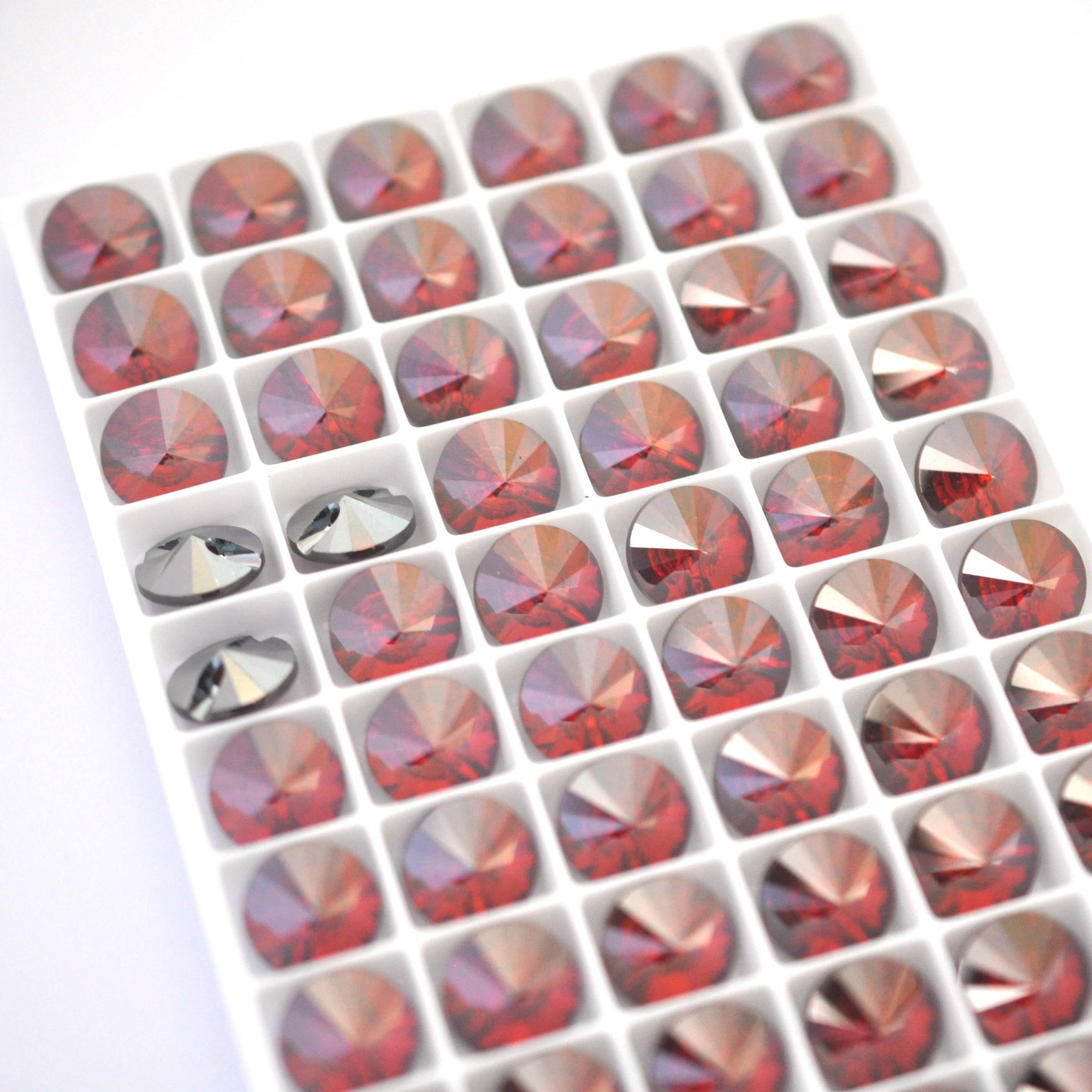 Red Magma Rivoli Style Crystal Buttons 3015 Barton Crystal 10mm