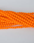 Orange 4MM Round Glass Beads, Made In Japan - 100 Beads