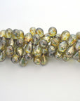 Hazel Flecked 6x9mm Teardrop Beads - 45 Pieces