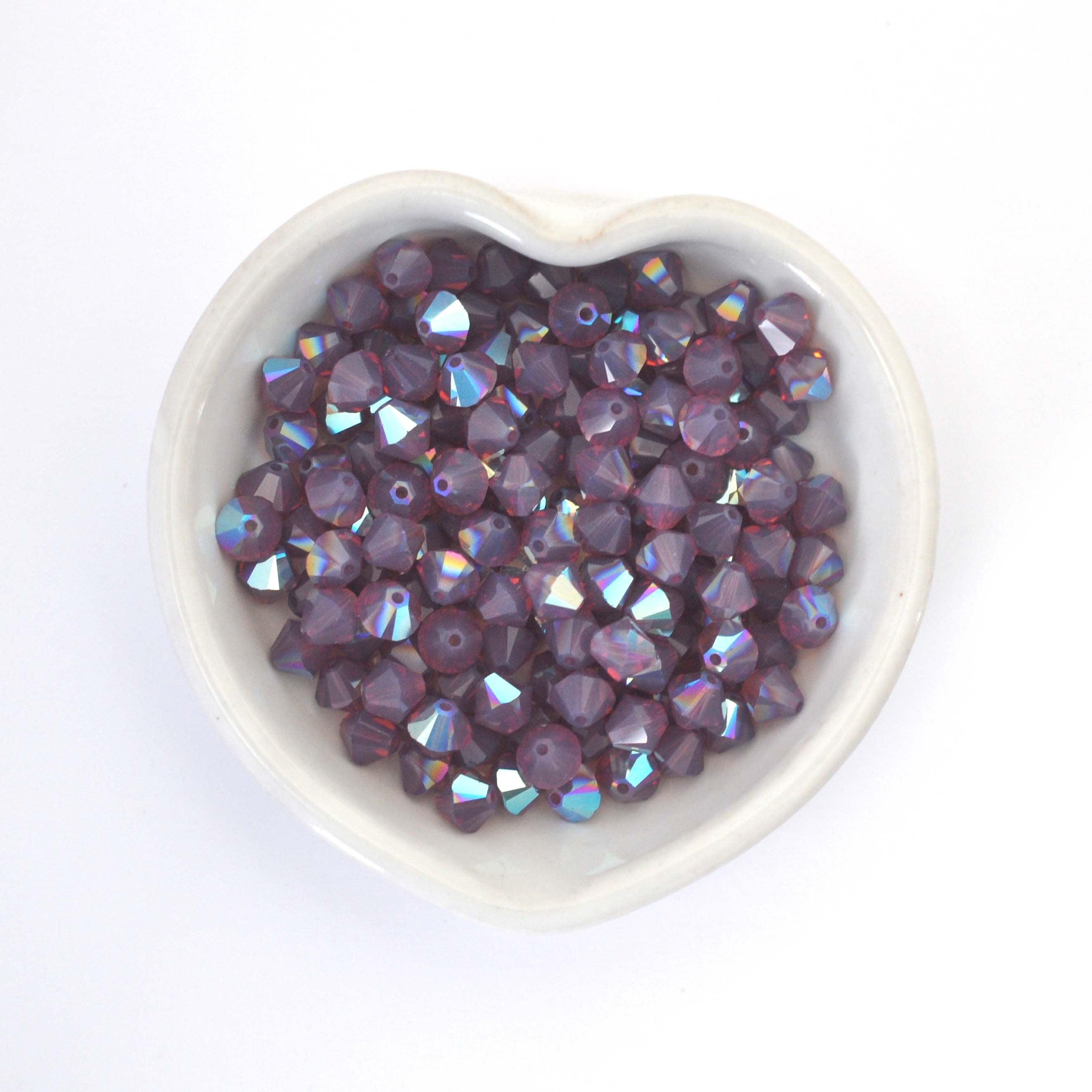 Cyclamen Opal Shimmer Bicone Beads 5328 Barton Crystal 4mm