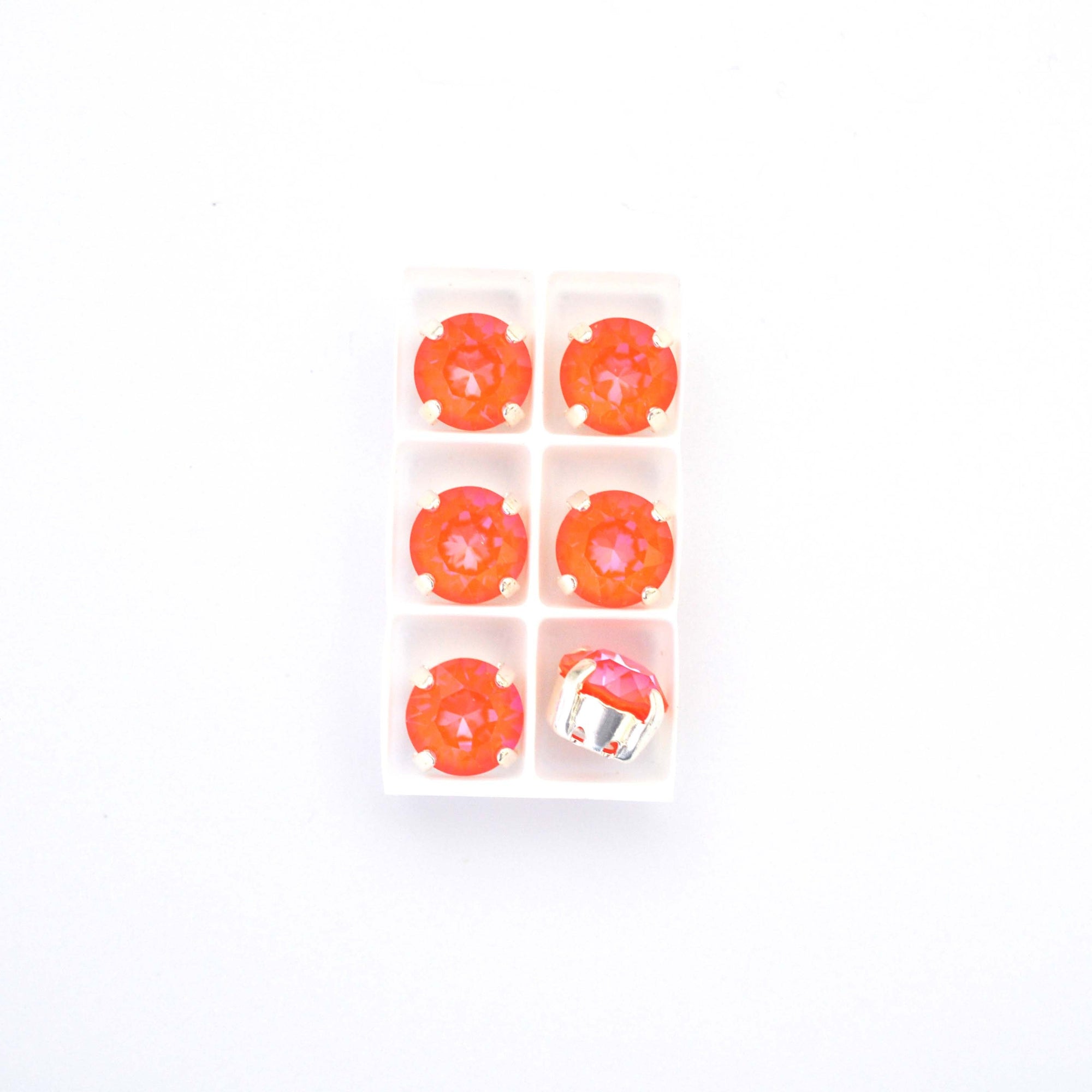 Orange Glow Delite Sew On Set Barton Crystal Chaton Montees 8mm, 39ss