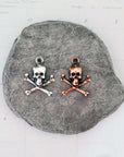 Skull & Cross Bones Brass Charm Pendants