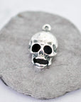Antique Silver Ox Skull Halloween Charm - 1 Charm