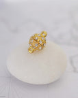 Gold Plated Pave Rhinestone Super Strong Magnetic Clasp 10mm
