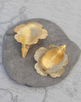 Gold Plated Orchid Cornucopia Vintage 3D Stamped Findings - By The Pair (2 Pieces)