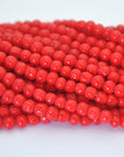 Cardinal Red 6MM Baroque Dimpled Glass Beads Vintage Cherry Brand - 100 Beads
