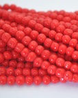Cardinal Red 6MM Baroque Dimpled Glass Beads Vintage Cherry Brand - 100 Beads