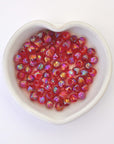 Sparkle Holly Ball Glass Beads 6MM - 24 Pieces