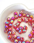 Holiday Disco Ball Faceted Glass Beads 6MM - 24 Pieces