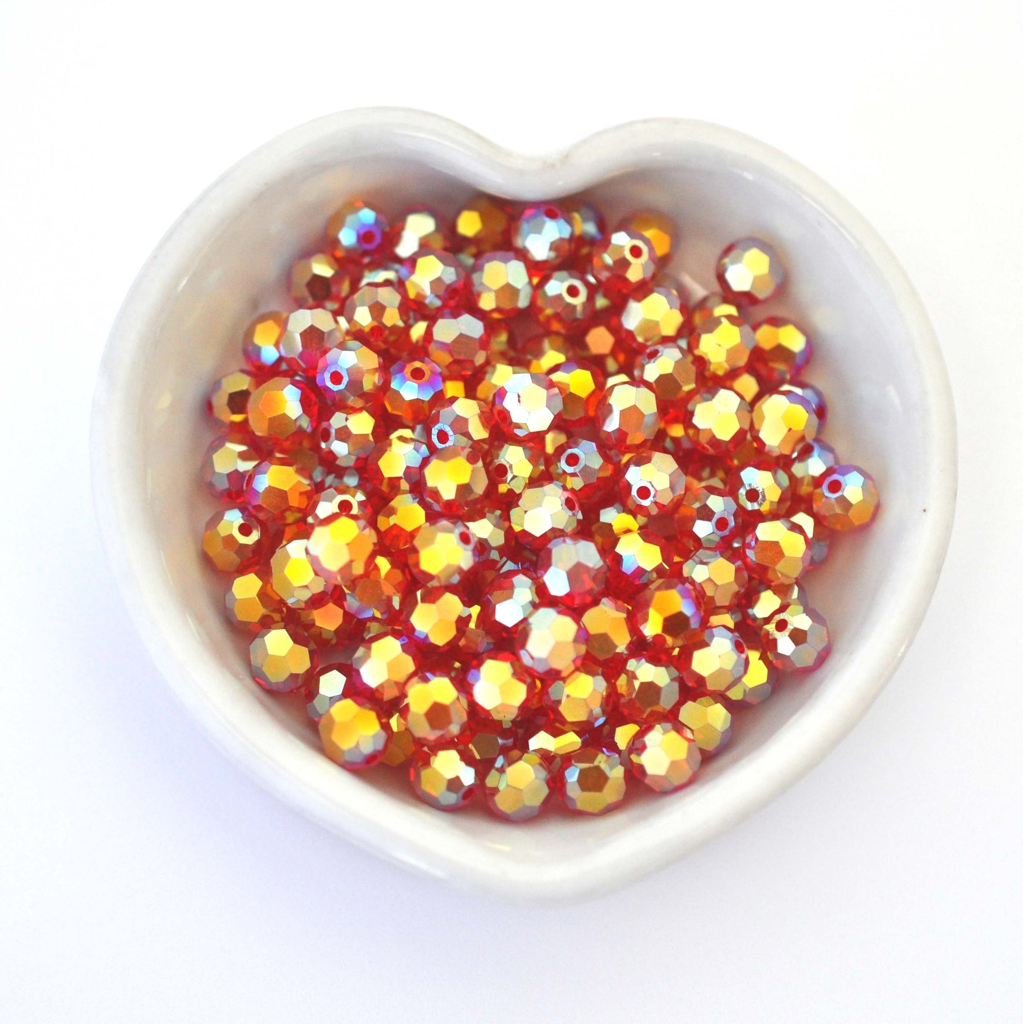 Light Siam AB Full Coat Faceted Round Beads 5000 Barton Crystal 6mm