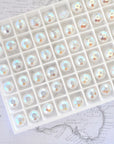 White Opal Shimmer 2X Briolette Bead 5040 Barton Crystal 8mm