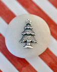 Antique Silver Ox Spruce Tree Brass Charm - ASB133