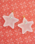 Frosted Star Light Touch Of Sparkle Charm - Pair Of Charm (2 Pieces)