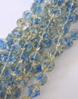 Ice Rink Blue & Clear 10MM Crinkle Beads - 6 Beads