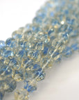 Ice Rink Blue & Clear 10MM Crinkle Beads - 6 Beads