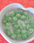 Frozen Pine Crackle Green 8MM - 12 Beads