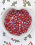Sparkle Holly Ball Glass Beads 6MM - 24 Pieces