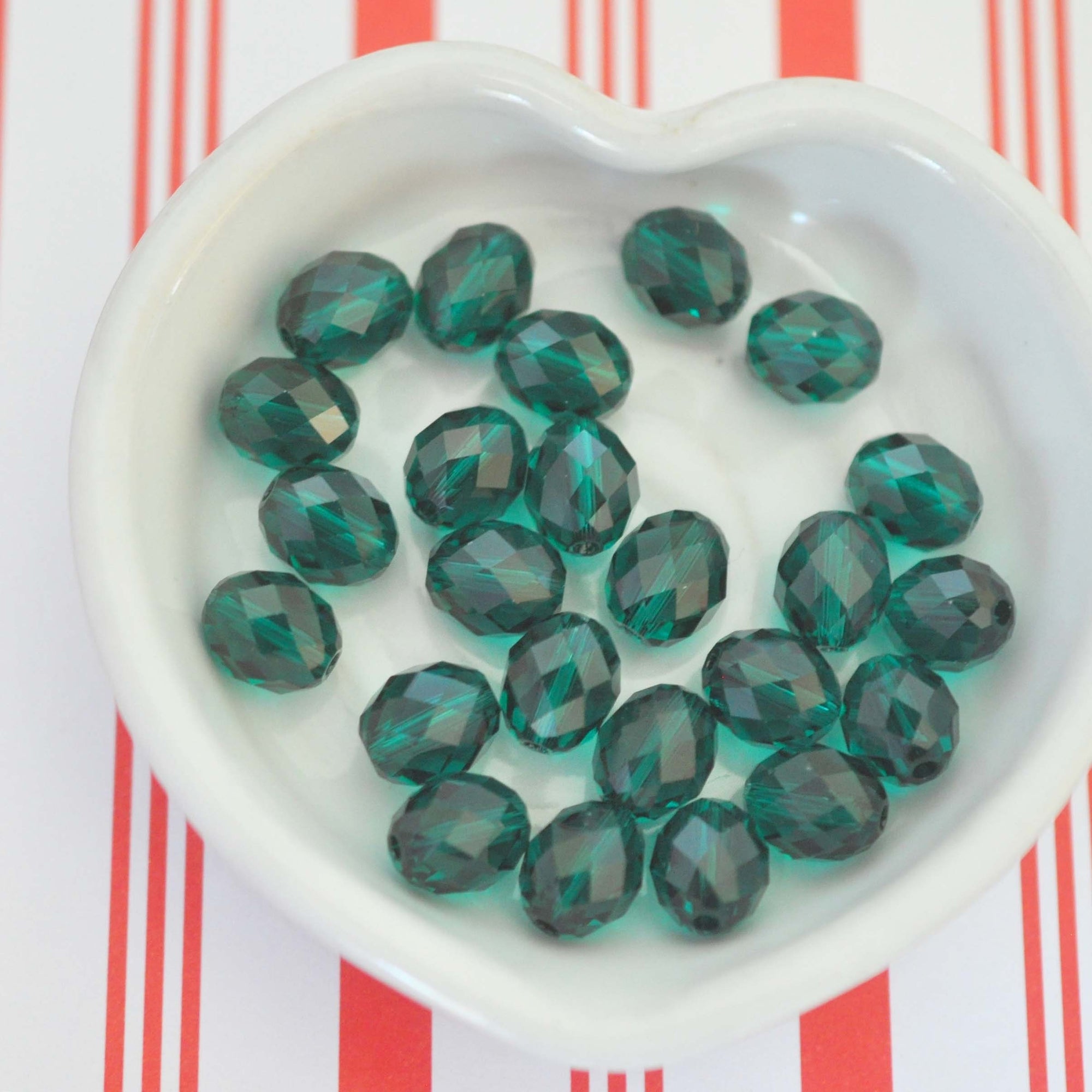 Emerald Olive Briolette Bead 5044 Barton Crystals 9.5x8mm