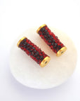Siam W. Gold Plated Accents Fine Rocks Tube Beads Barton Crystal 15MM - 1 Bead